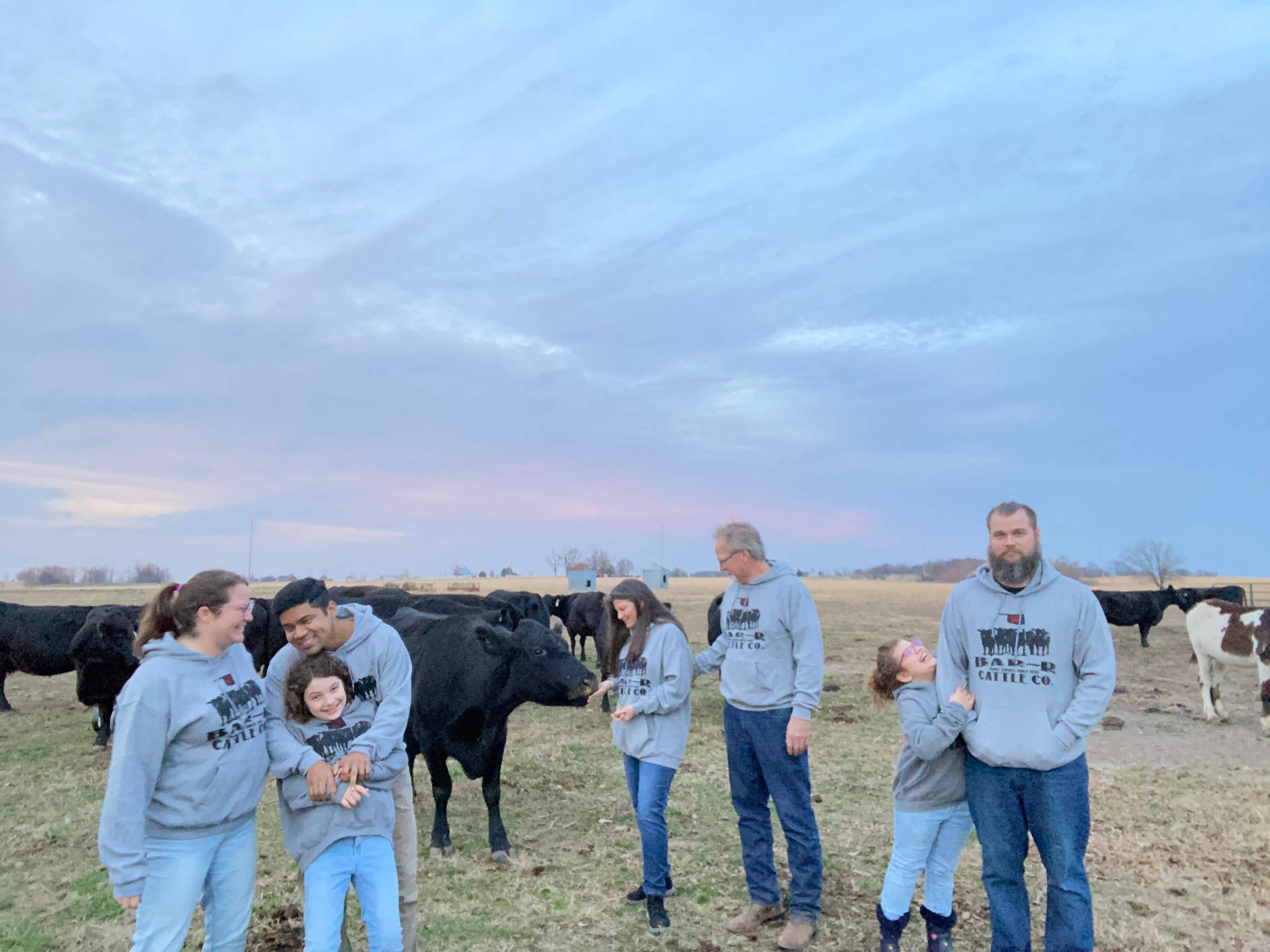 Four generations of the Bar R family with their cattle